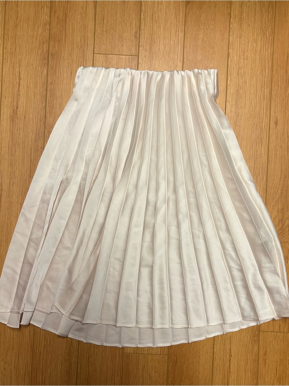 Zara Cream Pleated Satin Girls Skirt